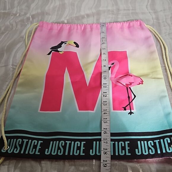 Justice Ladies String Bag Pack One Size Hot Pink & Green - Picture 7 of 16